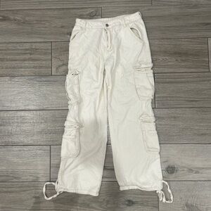 SHEIN Cream Wide Leg Cargo Pants